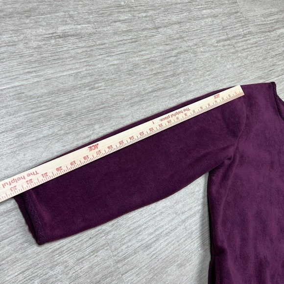 Vintage North Crest Fleece Sweater Cardigan Embroidered Floral Purple Sz 14/16W - Picture 8 of 10